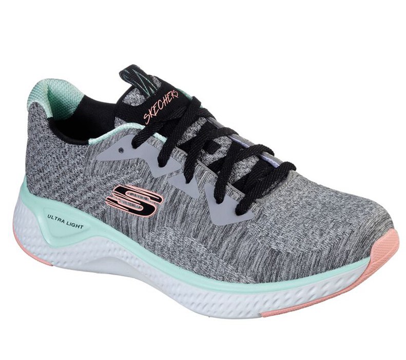 Skechers Solar Fuse - Brisk Escape - Womens Sneakers Grey/Multicolor [AU-FV0010]